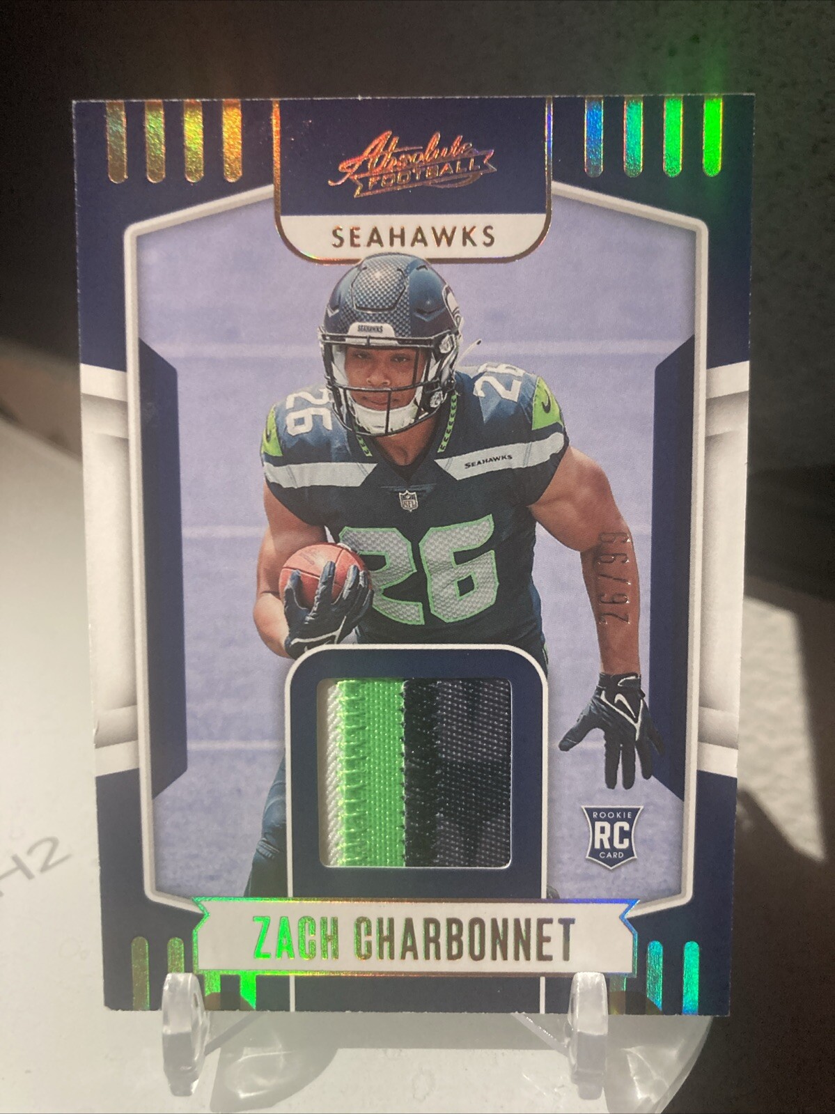 Zach Charbonnet Panini Absolute Rookie Materials #ARM16 Gold