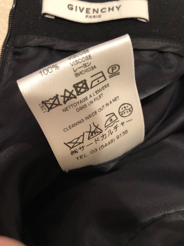 Authentic Givenchy Black Wool Ruffled Hem Skirt F… - image 6