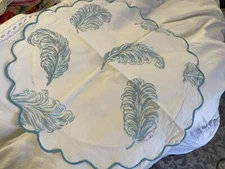 D. Porthault France Pre-owned Round Sham Print 13” Good Condition Cotton