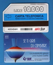 SIP Phone Cards If You Turn To Change 10,000 Lire USED