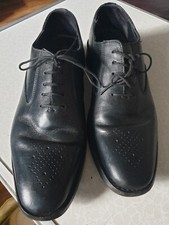 Samuel Windsor Oxford Classic Retro Shoes Size 9 Black Leather Lace Up Closure 