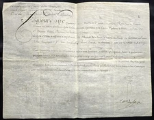 KING LOUIS XVI SIGNED LIEUTENANT NOMINATION IN ROYAL REGIMENT OF CRAVATES 1784