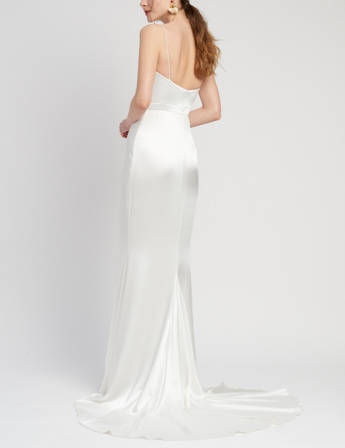 Alexandra Grecco 'Leonie' Gown 100% Silk Satin with Boned