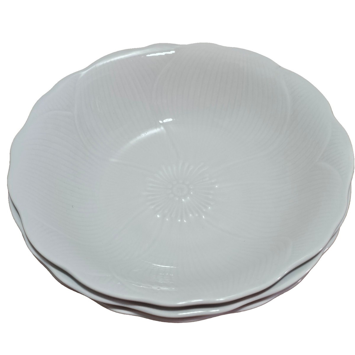 3) Mikasa Magnolia Coupe Soup Bowls flower emboss Spring Line Larry  Laslo