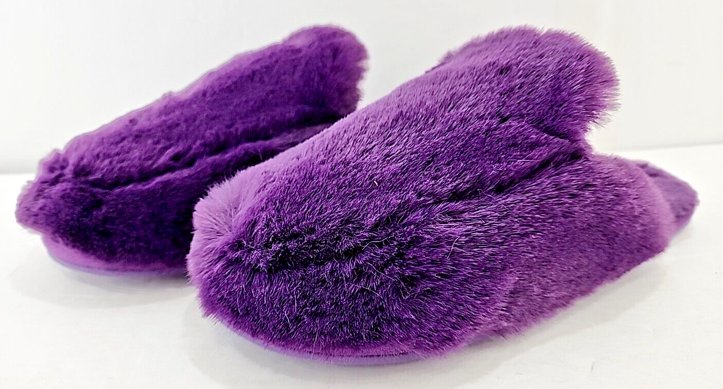 SAOLA Pantofole da donna viola Mukluks taglia small (5 6) suola in pelliccia sintetica per interni esterni NUOVE