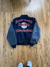Hard Rock Cafe Vintage Size XL Black Leather Varsity Jacket . New Orleans