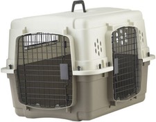 Plastic Pet Crate Wire Double Door Small Dog Canine Travel Transporting