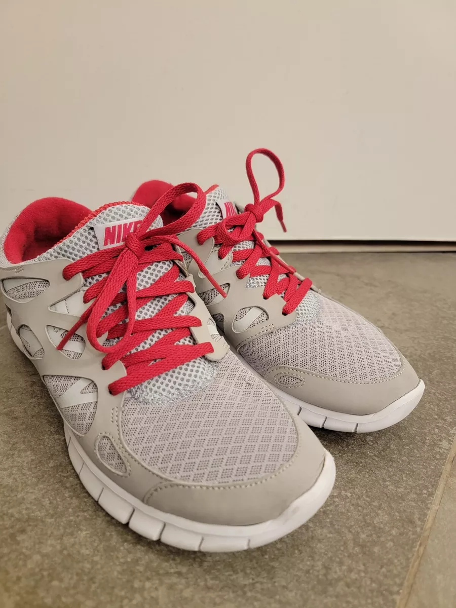 Grey and hot pink nikes 2025