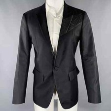 DSQUARED2 Size 38 Black Glitter Wool Silk Pea...
