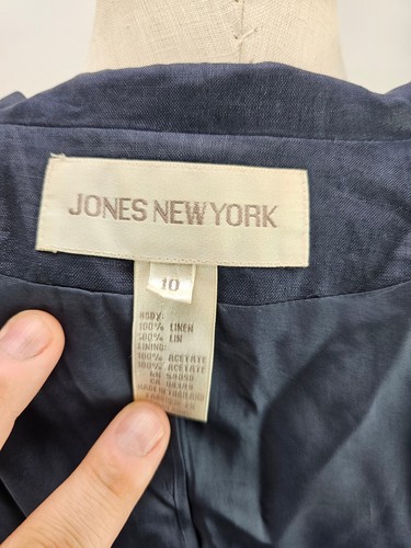 Jones New York Women's Blue Linen Blazer Jacket 10 - Picture 5 of 5