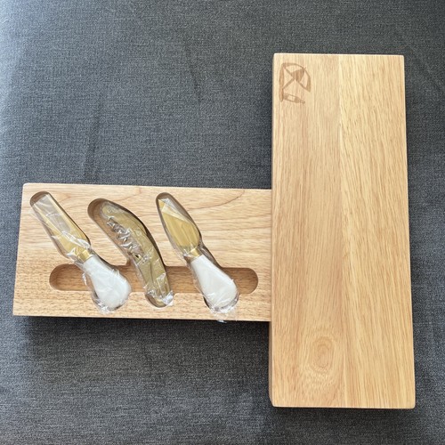 BAMBOO CHEESE BOARD & KNIFE SET WITH CORKSCREW eBay