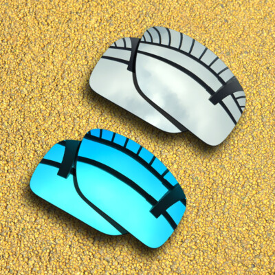 2 Pairs Polarized Lenses Replacement for-Costa Del Mar Rincon-Silver&Ice Blue