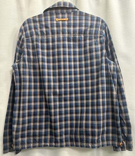 NWT Blue Gray Plaid PAUL SMITH JEANS 565L WAXED COTTON WORK CHORE Jacket SLIM LG - Picture 8 of 14