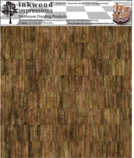 Dollhouse Flooring 6 mil Peel & Stick Vinyl 12" x 12" Brown Barn Wood Design 11