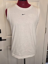 NWT Vintage Nike Center Swoosh Tank Top Size Med Made In USA White Circa 1990's