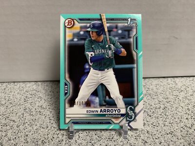 EDWIN ARROYO 2021 1ST BOWMAN DRAFT AQUA REFRACTOR ROOKIE CARD /199 #BD-74