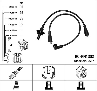 NGK 2587 Ignition Cable Kit for RENAULT