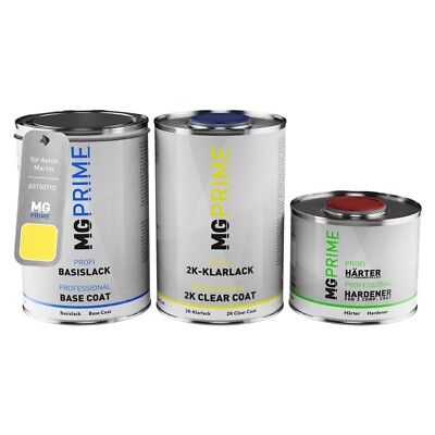Autolack Dose Set für Aston Martin AST5071D Nugget Yellow Basis 2K Klarlack 2,5L
