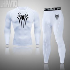 Bielizna termiczna Narty Fitness Męskie Spiderman Majtki Kombinezon śnieżny Biały