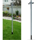 Galvanized 2.4m Washing Line Post Pole Heavy Duty Clothes Support With Socket