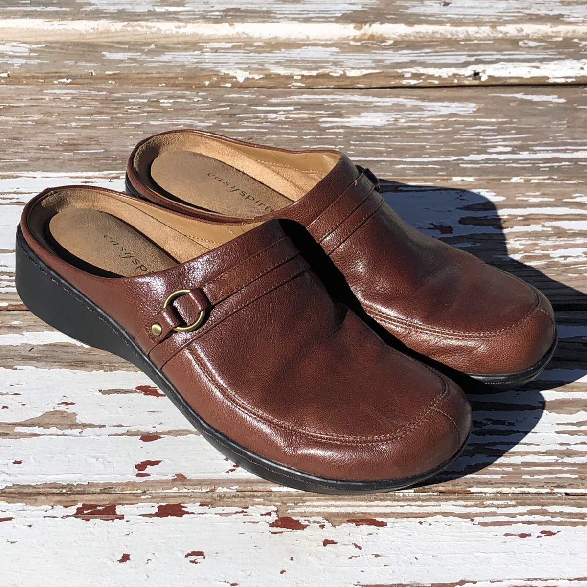 Easy Spirit Esderlin Mules Clogs Shoes Women’s N Slip-On Brown