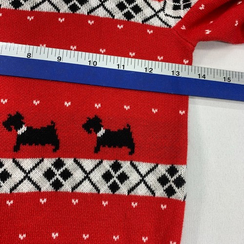 Charter Club Sweater Girls Size 6 Red Black Holiday Dog Pattern New Long Sleeve - Picture 6 of 7