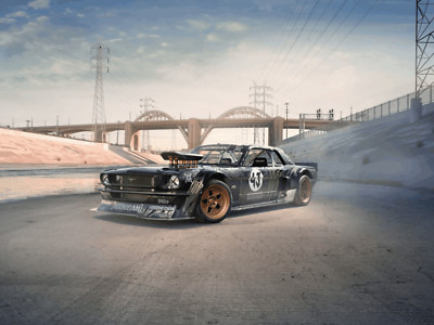 Wanddekor Ken Block Hoonigan bedruckt Leinwand Wandkunst gestreckt massiver Rahmen