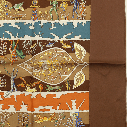 Hermes Scarf RIVES FERTILES 90cm Silk Carre Foulard CHRISTINE HENRY - Picture 5 of 9