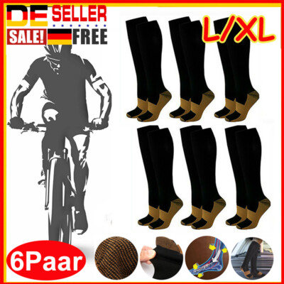 6 x Kompressionsstrümpfe Stützstrümpfe Sport Kompressionsstrümpfe Damen Herre XL