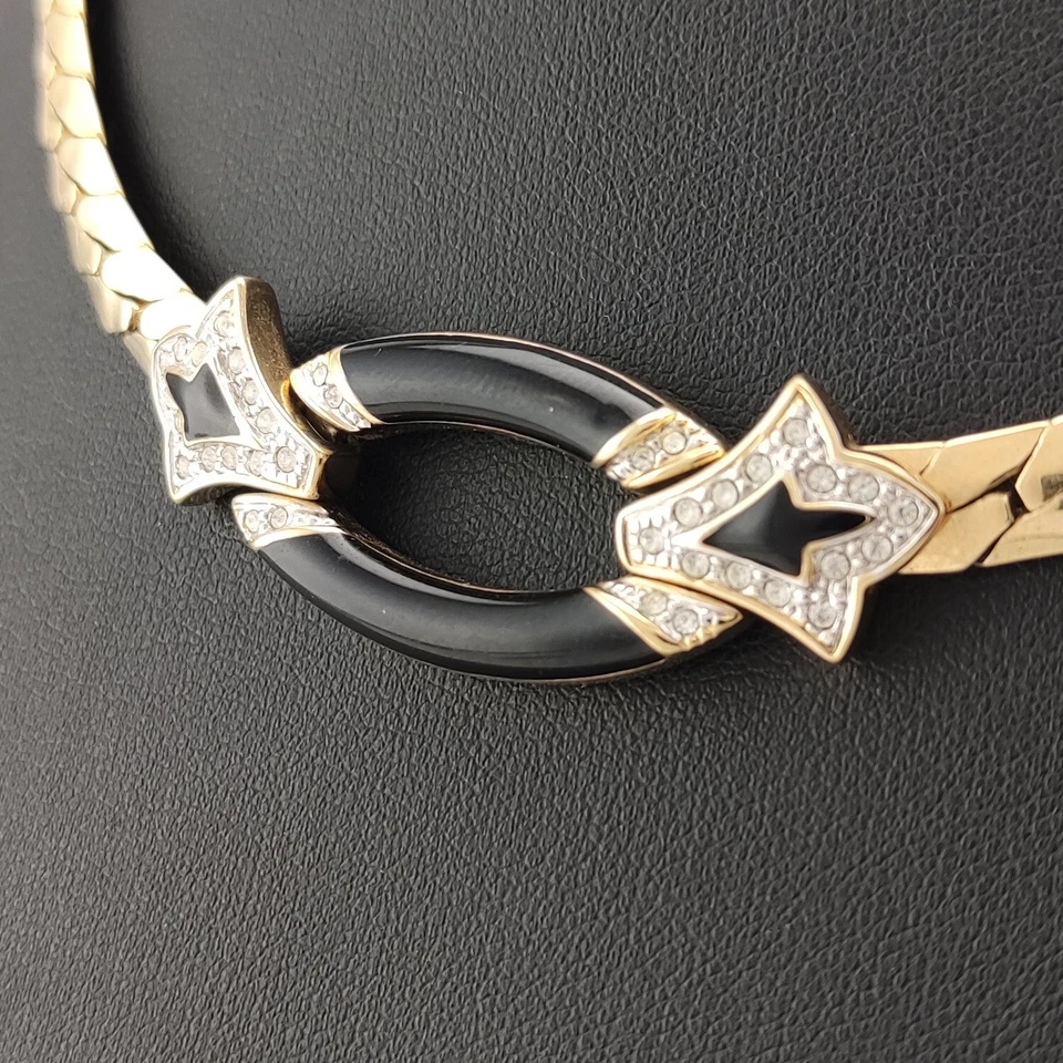 ⭐ Pierre Lang Halskette Collier Anhänger Strick Kette Perle Magnet Gold Go 90 ⭐ - Bild 2 von 4