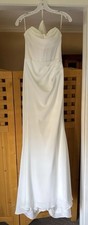 Elegant Strapless Crepe Wedding Dress Style M2525 No Alterations Size 6