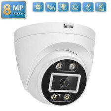 4K POE Audio Dome IP Camera for Home Security Smart Dual Light Compatible NVR