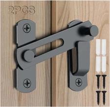 2PCS Barn Door Lock, 180 Degree Flip Sliding Barn Door Latches, Gate Latch for B