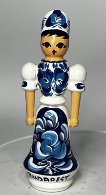 Original Vintage Hungarian Folk Costumes Wooden Doll Handmade 5.5 Souvenir Art