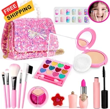 ULOVEME Kids Real Makeup Kit for Little Girls - Real, Non Toxic, Washable... 