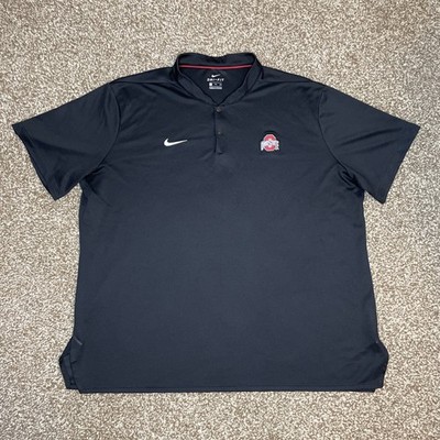 Nike Blade Polo Shirt Ohio State Buckeyes Black Mens 2XL XXL OSU Snap