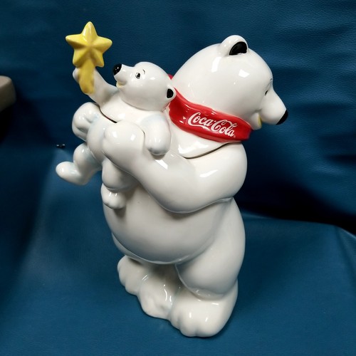 VTG Coca-Cola Polar Bear 13" Sakura Ceramic Coke Cookie Jar