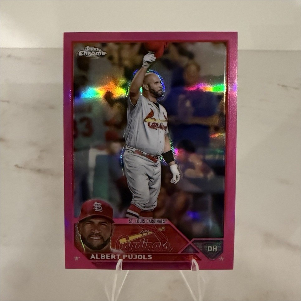 2023 Topps Chrome Pink Refractor Albert Pujols #143 St. Louis Cardinals MLB Card
