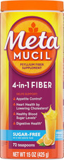 Metamucil 4-In-1 Psyllium Husk Fiber Supplement, Sugar-Free, 72 tsp, Orange