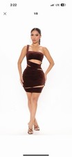 Brown Velvet Cutout Dress Size 1X