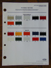 Original Dupont Trailmobile White Truck Paint Chip Sheet - 1978