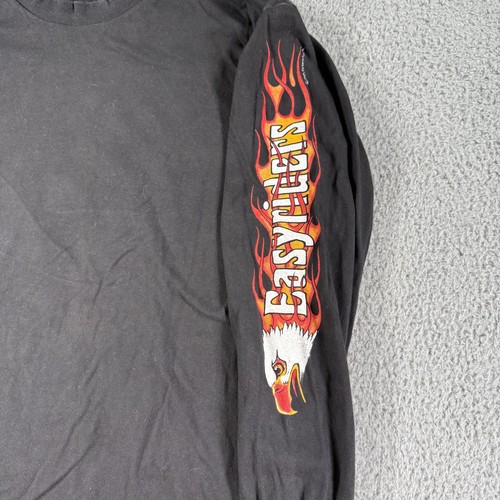 Vintage Easyriders Shirt Mens Large Black Flame Eagle Biker Long Sleeve 90s - Picture 4 of 15