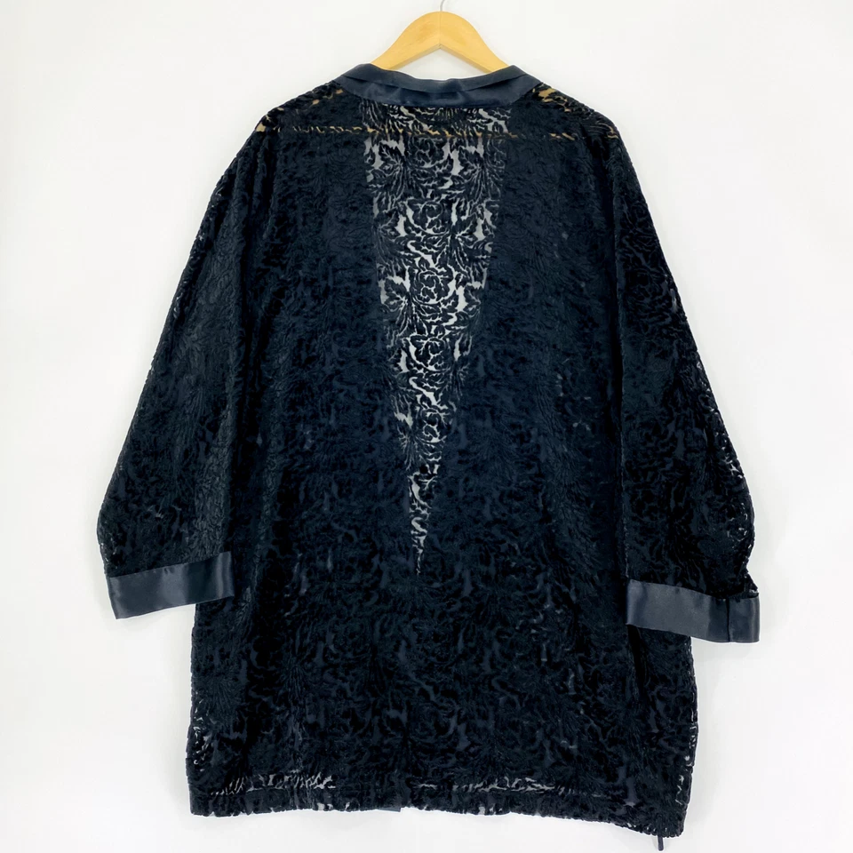 Victoria's Secret женщин халат один размер черный кружевной цветочный кимоно винтажный - Изображение 3 из 4