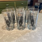Vintage Atomic Starburst Barware Glasses Black/Gold Beverage MCM  Set of 6 — photo 1