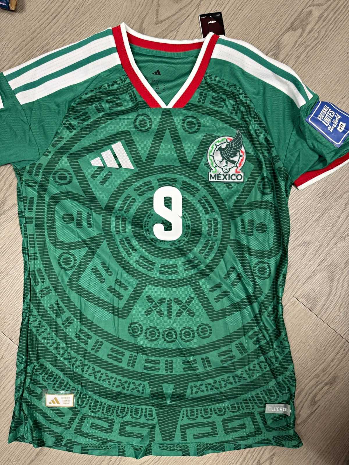 adidas Mexico Soccer Jersey Raúl #9 Men's Size M Slim Fit Green
