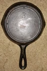 Vintage Lodge Cast Iron Skillet No. 3 Three Notch 'G' III
