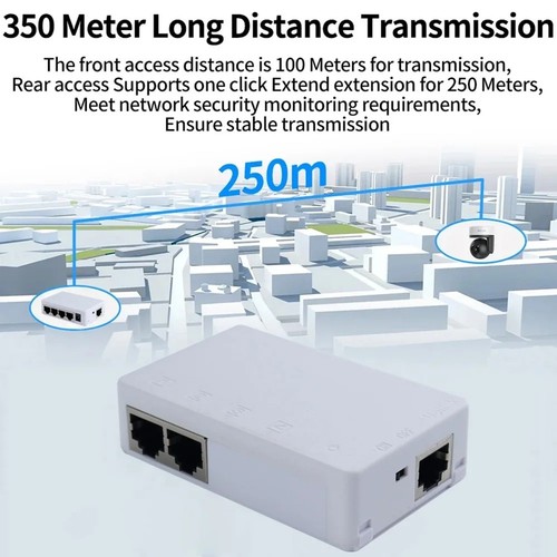 Extendeur PoE 2 Ports 10/100 Mbit/S 1 vers 2 Répéteurs PoE 12V 1A 250 M Entfe4986 - Photo 7/7