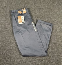 New Haggar Pants Men’s 34x34 Gray Look Sharp Khaki Pleated Cuffed Office Dress