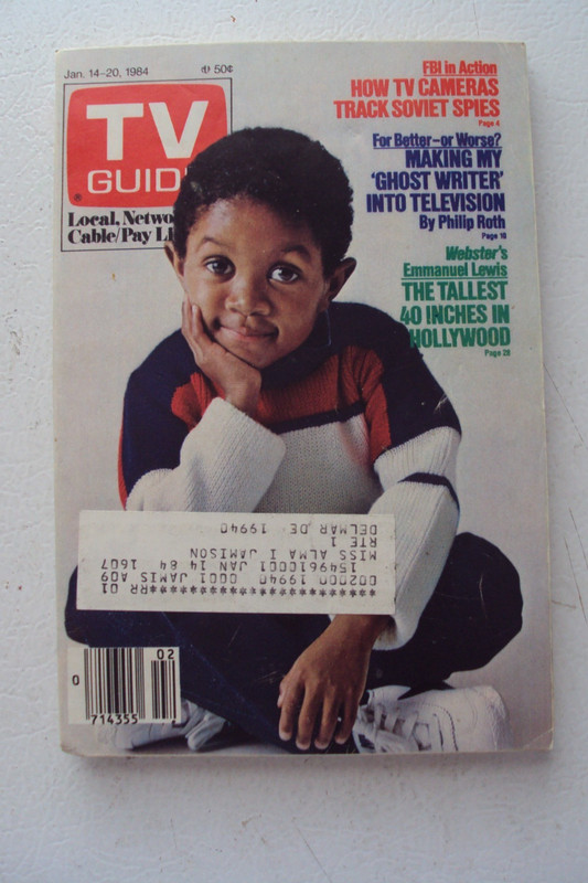TV Guide, 1984, Emmanuelle Lewis, Webster, mailing label