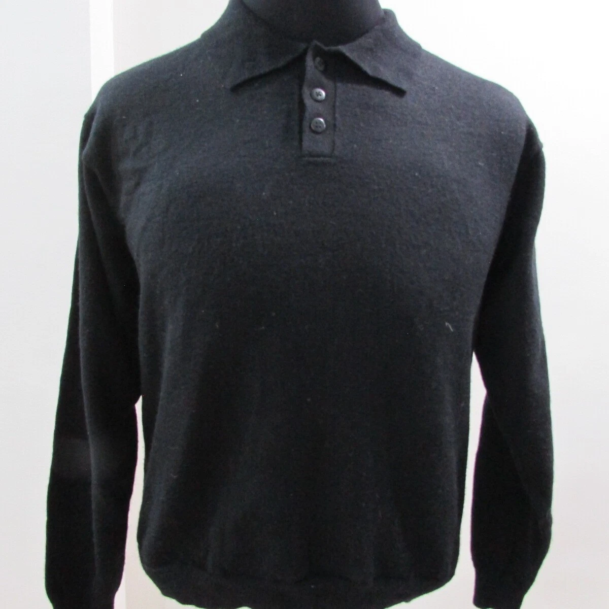 Eddie Bauer Mens 100% Wool Collared Neck Jumper Chest 40/42 UK M Sku 6732
